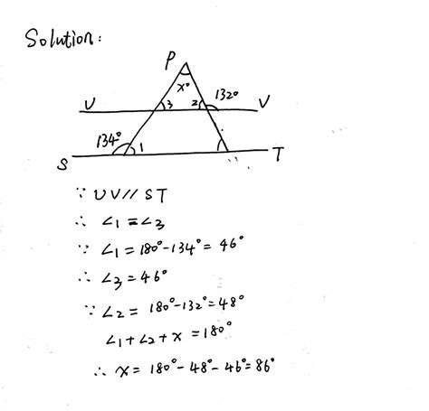 Solved: In the diagram on the right, ST is parallel to UV. What is the ...