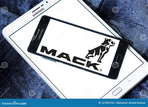 Mack Trucks company logo editorial photo. Image of brand - 121592756
