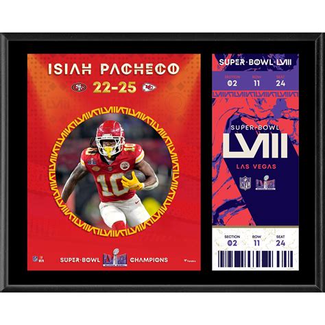 Isiah Pacheco Kansas City Chiefs Super Bowl LVIII Champions 12'' x 15 ...