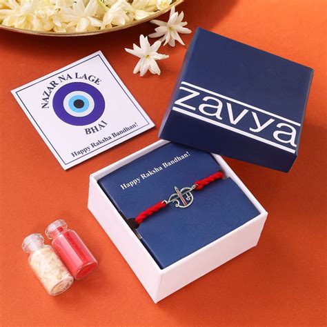 Ram Inscription Oxidised 925 Sterling Silver Thread Rakhi for Him – Zavya