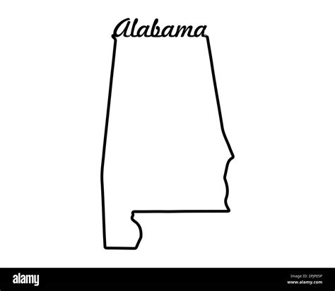 Alabama state map. US state map. Alabama outline symbol. Retro ...