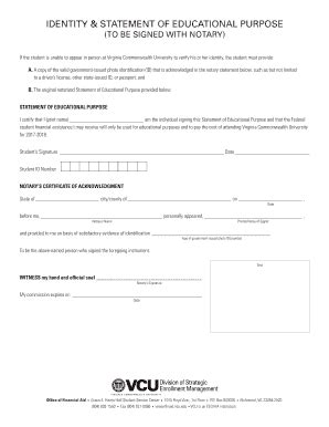 Fillable Online IDENTITY & STATEMENT OF EDUCATIONAL PURPOSE - finaid ...