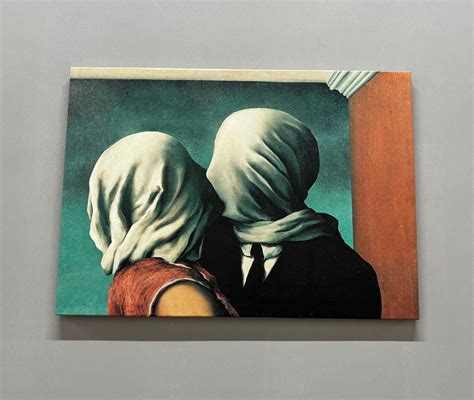 Rene Magritte 'The Lovers' Reproduction: Glass Art or Canvas Print ...
