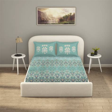 Buy SPACES Essentials Cotton 144TC Floral Print 3Pcs Super King ...