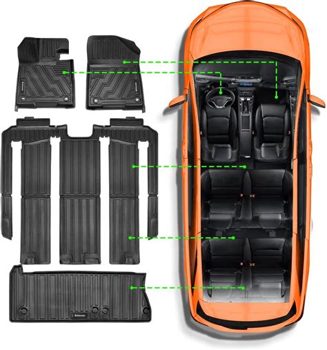 Floor Mats Cargo Liner Compatible for T-oyota Sienna (2021-2023 2024 ...