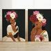 Buy Indian Woman Flower Head Wall Art, Desi Art, Indian Art, Flower ...