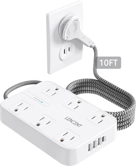 Amazon.com: LENCENT 2 Prong Power Strip, 3 to 2 Prong Outlet Adapter ...