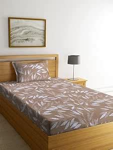 Buy NHD HOME Cotton 180 TC Printed Bedsheet for Single Bed with 1 King ...