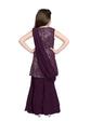 Wine Coloured Russian Palazzos Set For Girls Gharara / Sharara Set ...