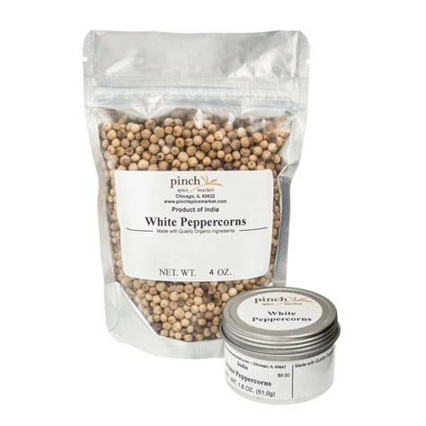 Whole White Peppercorns: Organic & Fair Trade Peppercorns