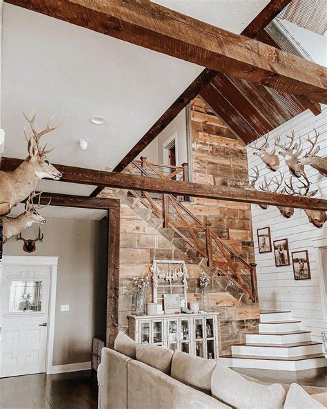Western Décor in a Lodge Living Room With Vaulted Ceilings - Soul & Lane