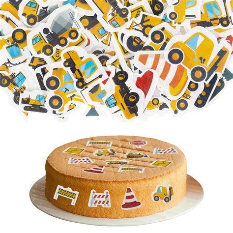 Buy Gyufise 64Pcs Edible Construction Cupcake Toppers Stop Sign Dump ...