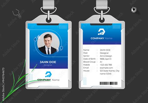 Professional And Modern Office ID Card Design Template Stock Template | Adobe Stock