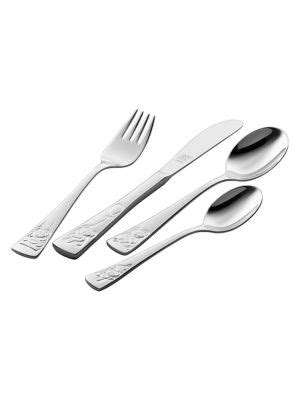 Kid's Teddy Stainless Steel 4-Piece Flatware Set