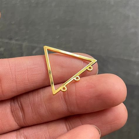 Gold Plated Stainless Steel Triangle Connector Bezel For Jewellery ...