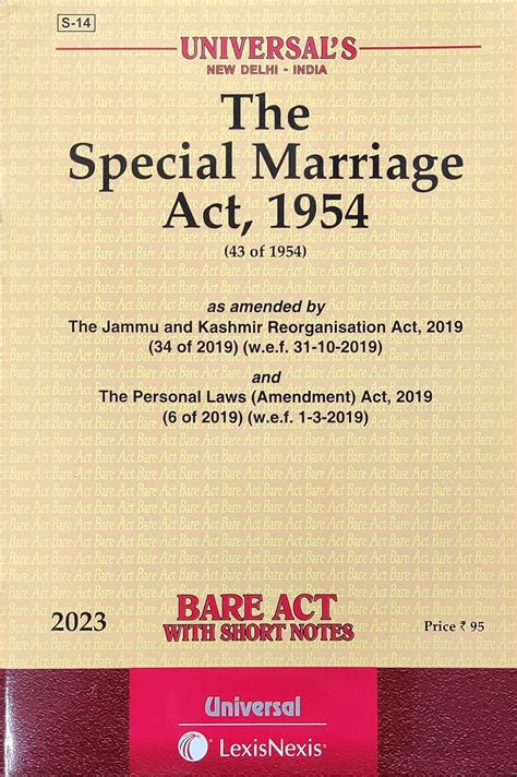 Buy The Special Marriage Act, 1954 - Bare Act - Latest Edition - 2023 ...
