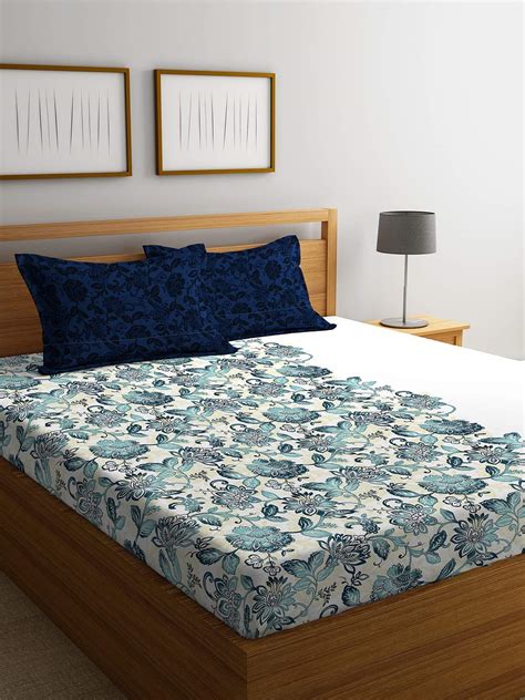 Portico New York Sparkle Printed Cotton 144 TC Queen Double Bedsheet ...
