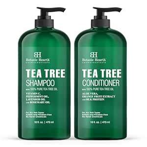 Botanic Hearth Tea Tree Shampoo and Conditioner Set - with 100% Pure ...