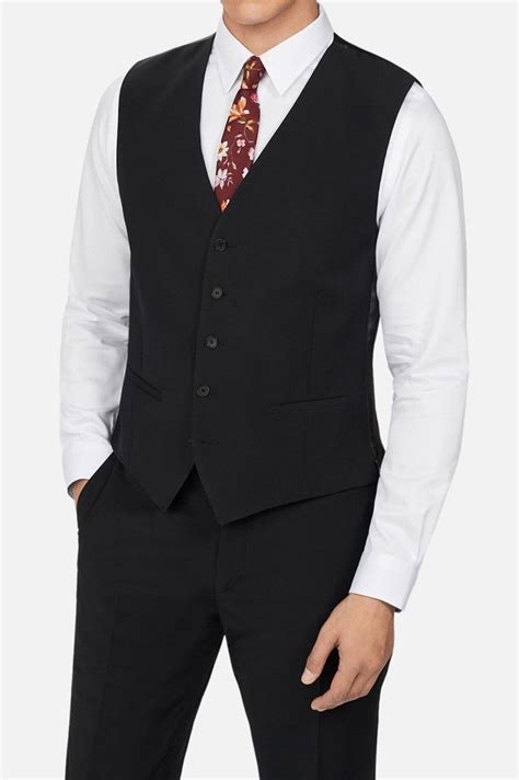 Ted Baker | Ted Baker Panama Black Slim Fit Waistcoat - MENSWEARR ...