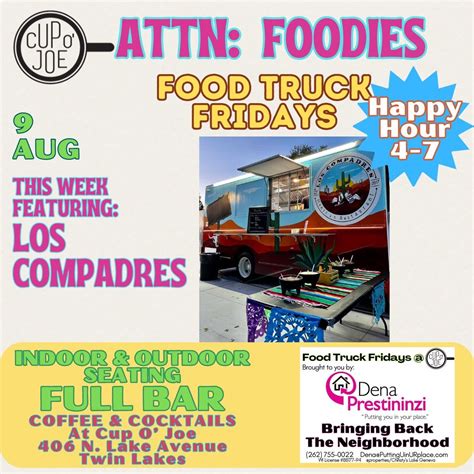 Food Truck Friday - Los Compadres, 406 N. Lake Avenue, Twin Lakes, WI ...