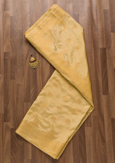 Buy Gold Zariwork Raw Silk Dupatta - Koskii