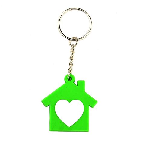 Custom Name Keychain Wholesale Pvc Rubber House Shaped Keyring - PVC ...