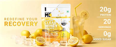 MuscleBlaze Biozyme Clear Whey Isolate, Icy Lemonade, 540g (20 Servings ...