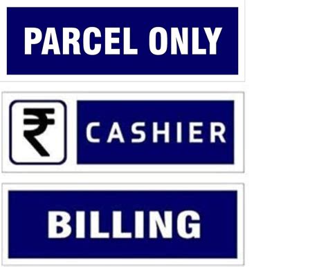 Parcel Only + Cashier + Billing Sign Board,(3 in 1 Combo) - Blue, Size ...