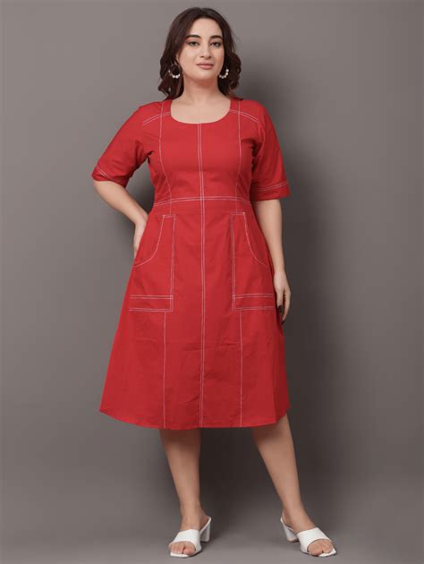 Red Seamline Dress