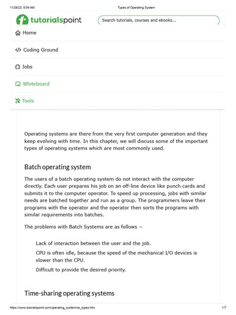Types of Operating System PDF 的图像结果