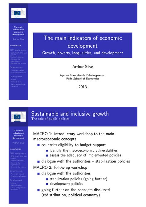 MACRO 1: Main Indicators of Economic Development by Arthur Silve - Studocu