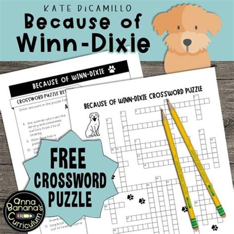 Because of Winn-Dixie Crossword Puzzle - FREE - Fun Summary Activity