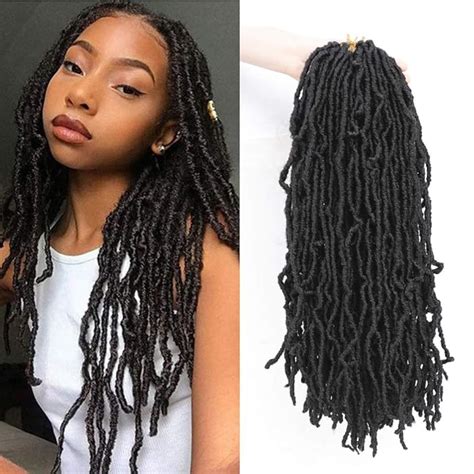 Buy Nu Faux Locs Crochet Hair 18 Inch 7 Packs, Natural Wavy Curly ...