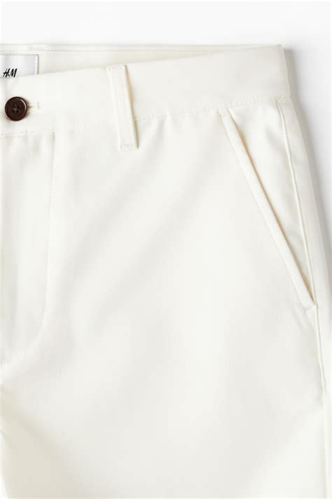 Regular Fit Chino shorts - White - Men | H&M IN