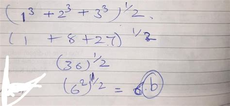 simplify (1^3 + 2^3 + 3^3) 1/2 (a) 36 (b) 6 (c) 64 (d) 26 - Brainly.in
