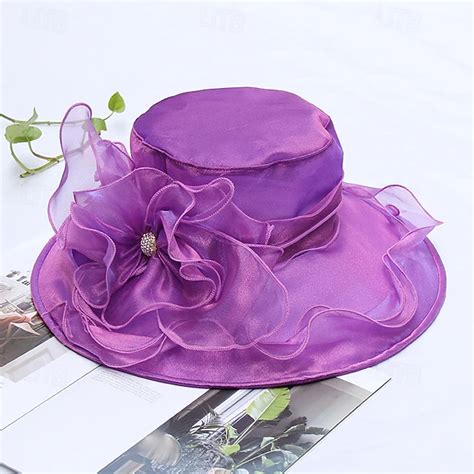 Hats Organza Sun Hat Formal Tea Party Cocktail Elegant Vintage Cute ...