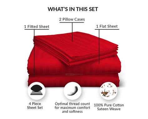 Blood Red Stripe RV Bunk Sheets Set — comfortbeddings-usa