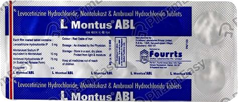 L Montus Abl Strip Of 10 Tablets: Uses, Side Effects, Price & Dosage ...
