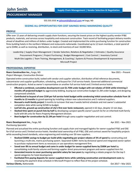 2025 Procurement Manager Resume Examples [+Guide]