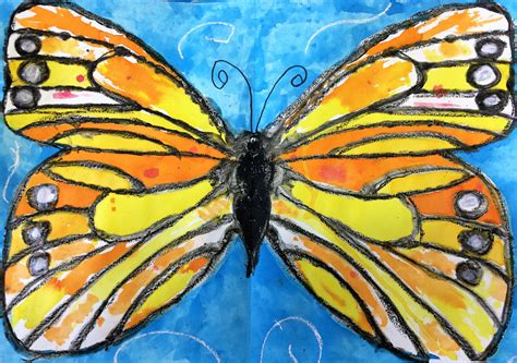 Monarch Butterfly Art Lesson for kids - Leah Newton Art