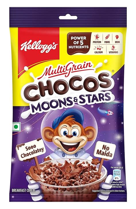 Kellogg's Multigrain Chocos Moons & Stars 168g| High in Calcium ...