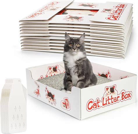 Amazon.com: Lawei 8 Pack Disposable Litter Boxes for Cats, Foldable ...