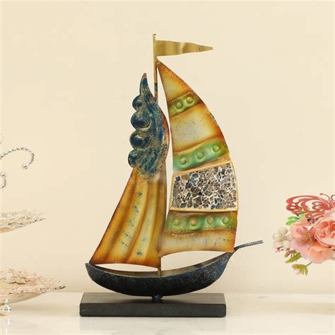 Buy VEDAS Giriraj Metal Boat Table Accent from Vedas at just INR 3499.0