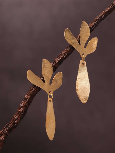 Buy Young Leaf Brass Handmade Earring (Anti Tarnish) in India at Best ...