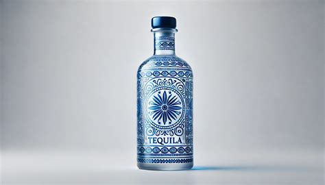 Handcrafted Blue and White Tequila Bottle - Elegant Design