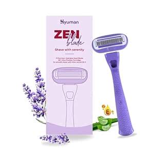 Hyuman® Zen Body Razor For Women, 5 Blade Hair Removal, Aloe Vera & Vit ...