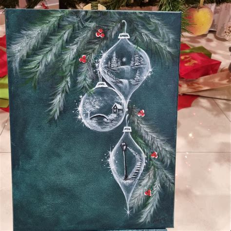 Christmas Ornaments Acrylic Painting