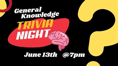 Trivia Night! General Knowledge Edition , 5139 Elmira Street, Milton ...