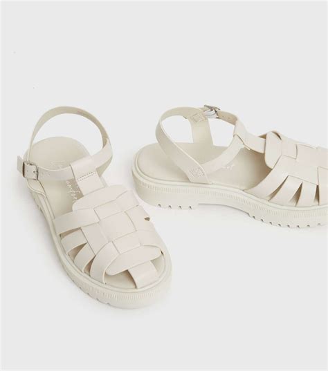 Off White Chunky Caged Sandals | New Look