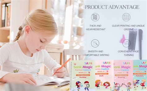 SHNMN Sank Magic Practice Copybook, (4 BOOK +1 PEN + 10 REFILL) Number ...